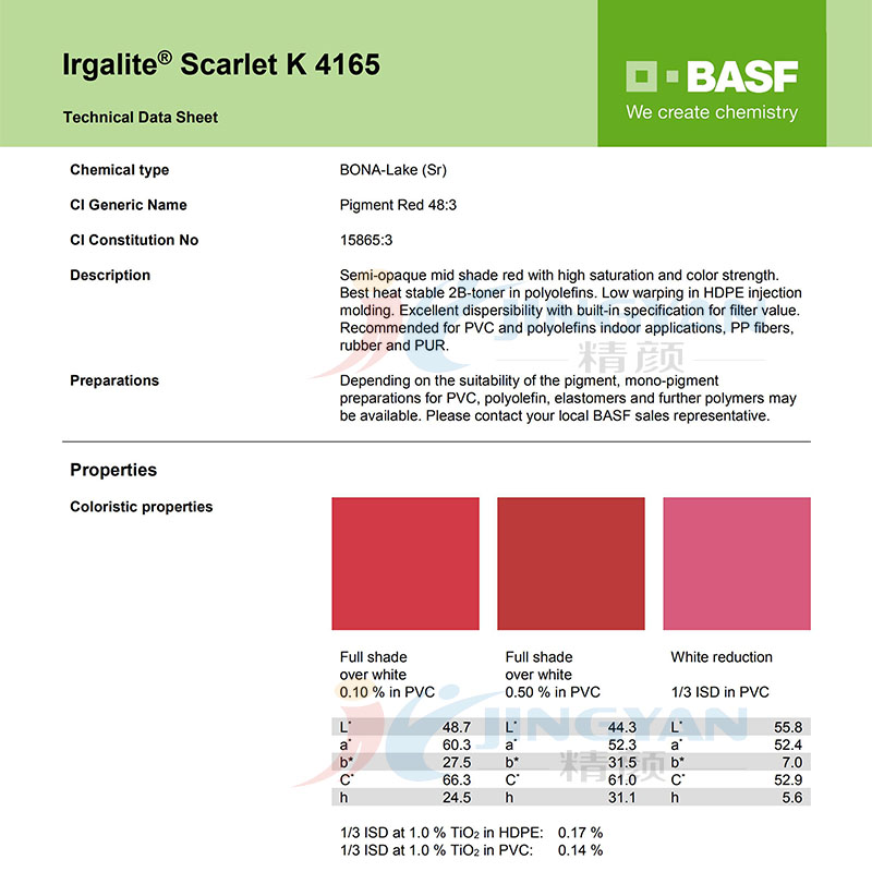 巴斯夫颜料K4165 TDS报告