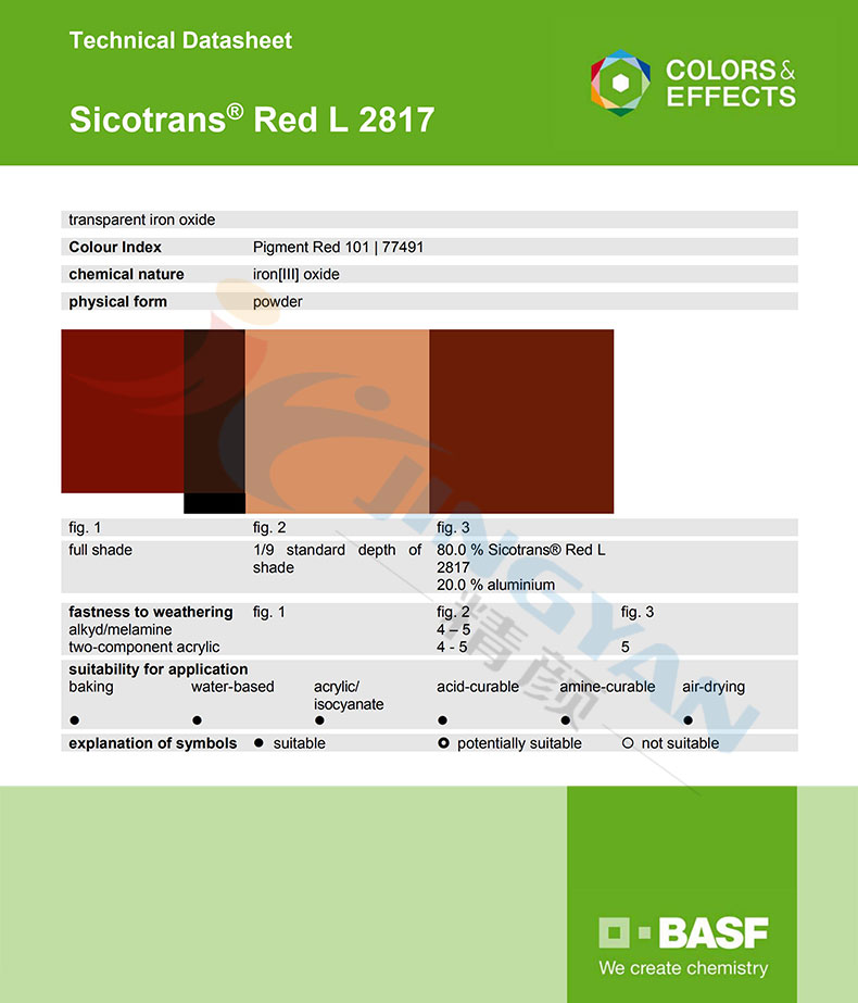 巴斯夫L2817透明氧化铁红技术说明书